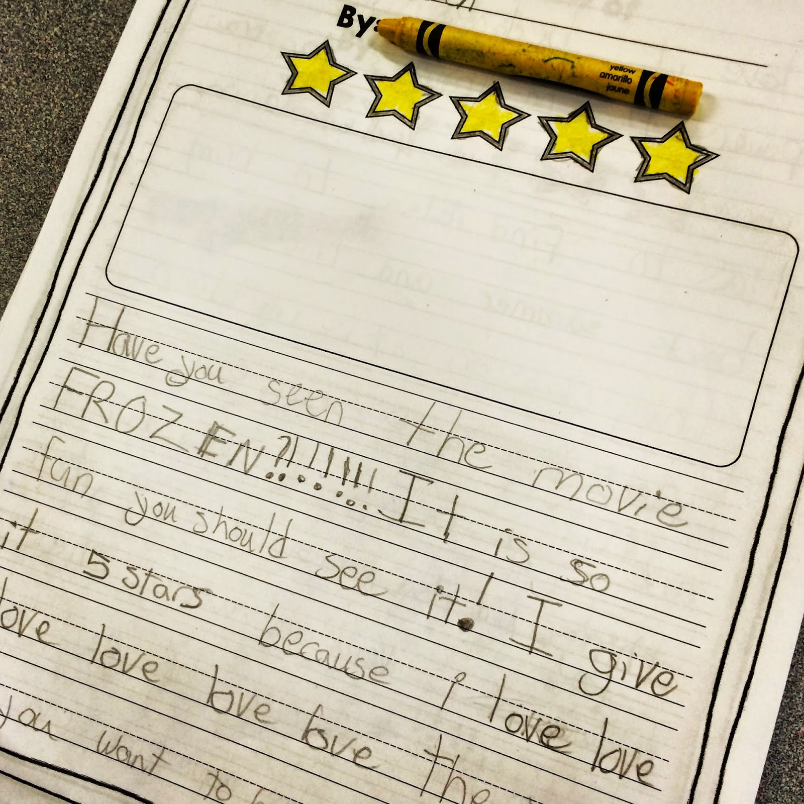 Opinion writing in 1st grade